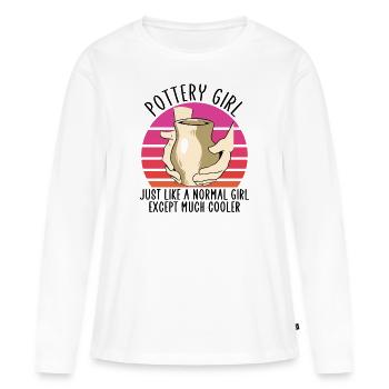 Pottery girl like a normal girl - Frauen Premium Bio Langarmshirt - Weiß - Vorne - Julia (174cm)