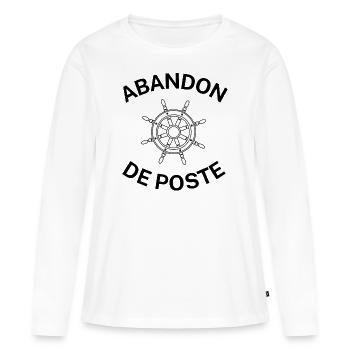 abandon de poste - T-shirt manches longues Premium bio Femme - blanc - Devant - Julia (174cm)