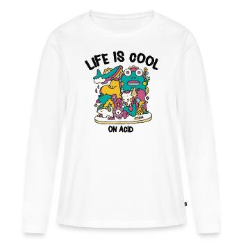life is cool on acid - lsd - T-shirt manches longues Premium bio Femme - blanc - Devant - Julia (174cm)