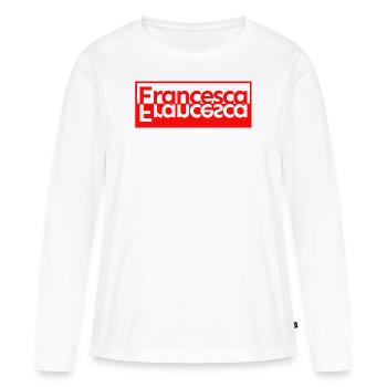 Textspiegel Nachname Vorname Francesca - Frauen Premium Bio Langarmshirt - Weiß - Vorne - Julia (174cm)