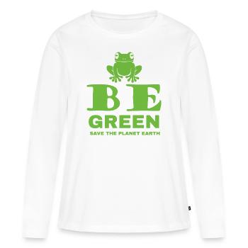 Soyez vert - T-shirt manches longues Premium bio Femme - blanc - Devant - Julia (174cm)