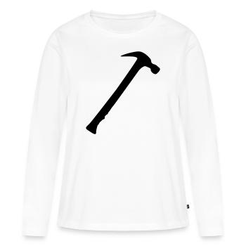 marteau - T-shirt manches longues Premium bio Femme - blanc - Devant - Julia (174cm)