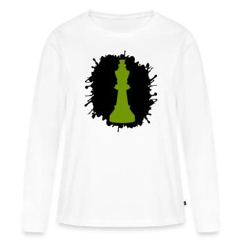 Splatter Chess King - Women's Premium Organic Long Sleeve Shirt - white - Front - Julia (174cm)
