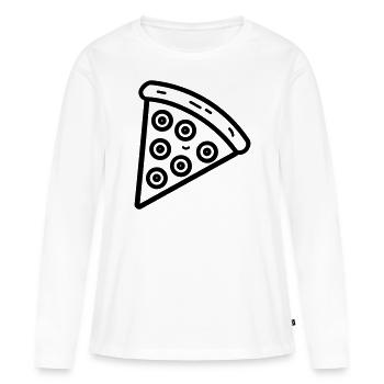 Pizza slice - Women's Premium Organic Long Sleeve Shirt - white - Front - Julia (174cm)