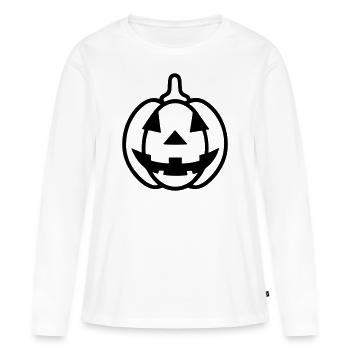 citrouille - T-shirt manches longues Premium bio Femme - blanc - Devant - Julia (174cm)