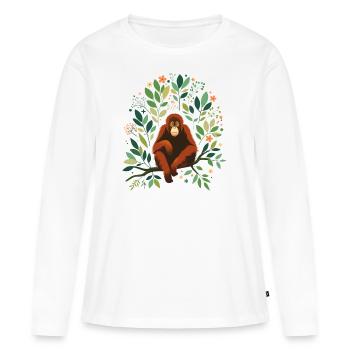 Orang-outan - T-shirt manches longues Premium bio Femme - blanc - Devant - Julia (174cm)