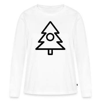 Sapin de noel - T-shirt manches longues Premium bio Femme - blanc - Devant - Julia (174cm)