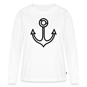 Anker - Frauen Premium Bio Langarmshirt - Weiß - Vorne - Julia (174cm)