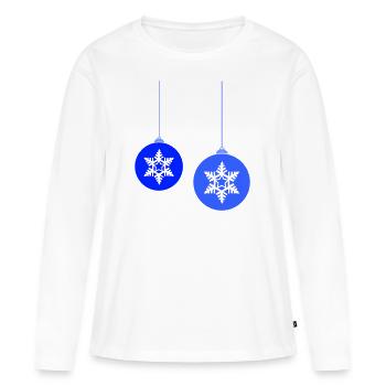 Weihnachtskugeln Stern frost - Frauen Premium Bio Langarmshirt - Weiß - Vorne - Julia (174cm)