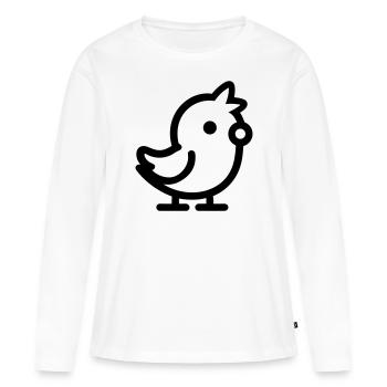 poussin - T-shirt manches longues Premium bio Femme - blanc - Devant - Julia (174cm)