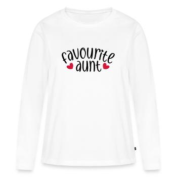 Tante préférée Meilleur cadeau de tante neveu nièce - T-shirt manches longues Premium bio Femme - blanc - Devant - Julia (174cm)