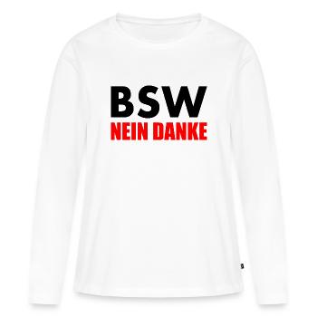 Bsw no thanks - Women's Premium Organic Long Sleeve Shirt - white - Front - Julia (174cm)
