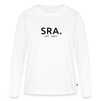 2022 Mariage avec douche nuptiale 2022 - T-shirt manches longues Premium bio Femme - blanc - Devant - Julia (174cm)