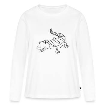 Echse, Echsen, Geschenk, Geschenkidee - Frauen Premium Bio Langarmshirt - Weiß - Vorne - Julia (174cm)