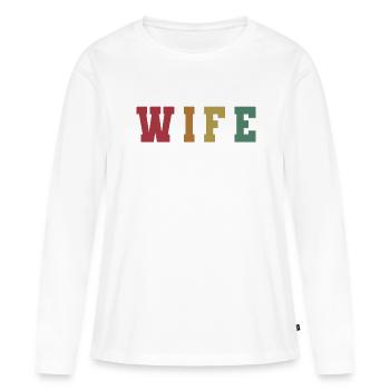 Retro Frau Matching Paar Hochzeitsfeier Hochzeit - Frauen Premium Bio Langarmshirt - Weiß - Vorne - Julia (174cm)