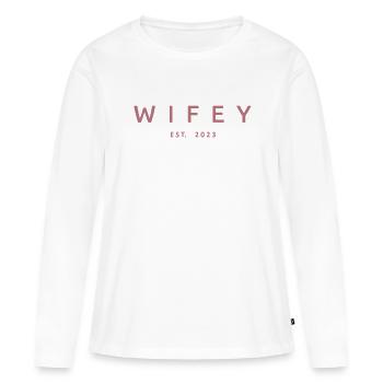 2023 Verlobung Brautdusche Hochzeit - Frauen Premium Bio Langarmshirt - Weiß - Vorne - Julia (174cm)