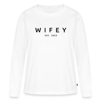 2023 Verlobung Brautdusche Hochzeit - Frauen Premium Bio Langarmshirt - Weiß - Vorne - Julia (174cm)