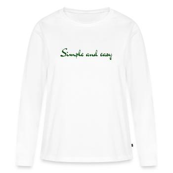 Simple et facile - T-shirt manches longues Premium bio Femme - blanc - Devant - Julia (174cm)