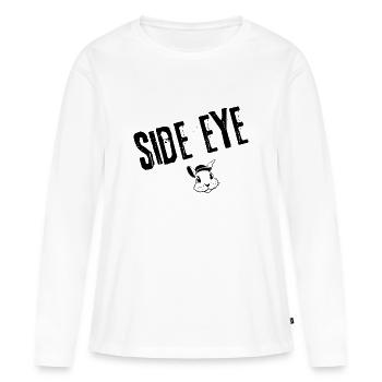 Subtile Blicke | Jugendwort - Frauen Premium Bio Langarmshirt - Weiß - Vorne - Julia (174cm)