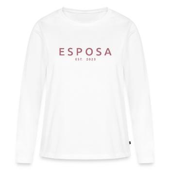 Esposa Est. 2023 Ehefrau wird Braut Paar Hochzeit - Frauen Premium Bio Langarmshirt - Weiß - Vorne - Julia (174cm)