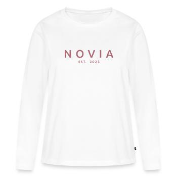 2023 Verlobung Brautdusche Hochzeit - Frauen Premium Bio Langarmshirt - Weiß - Vorne - Julia (174cm)