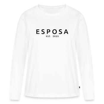 Esposa Est. 2023 Ehefrau wird Braut Paar Hochzeit - Frauen Premium Bio Langarmshirt - Weiß - Vorne - Julia (174cm)