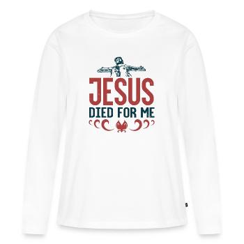 Baptême, communion et confirmation cadeaux - T-shirt manches longues Premium bio Femme - blanc - Devant - Julia (174cm)