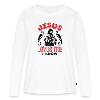 Baptism, Communion and Confirmation Gifts - Women's Premium Organic Long Sleeve Shirt - white - Front - Julia (174cm)