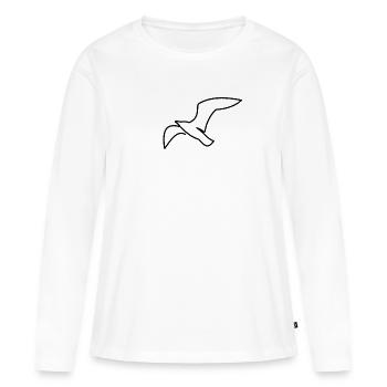 Mouette maritime - T-shirt manches longues Premium bio Femme - blanc - Devant - Julia (174cm)