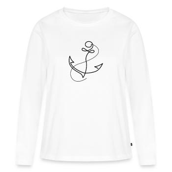 Ancre maritime - T-shirt manches longues Premium bio Femme - blanc - Devant - Julia (174cm)