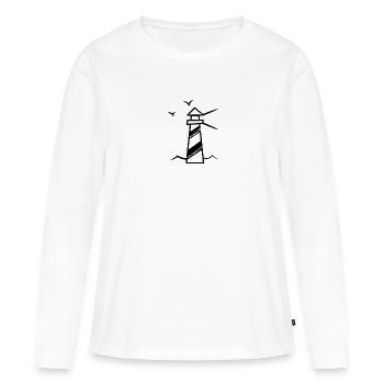 Phare maritime - T-shirt manches longues Premium bio Femme - blanc - Devant - Julia (174cm)