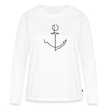 Ancre maritime - T-shirt manches longues Premium bio Femme - blanc - Devant - Julia (174cm)