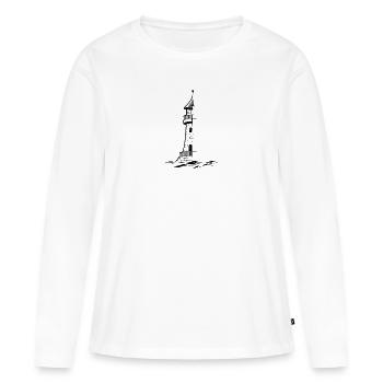 Phare maritime - T-shirt manches longues Premium bio Femme - blanc - Devant - Julia (174cm)