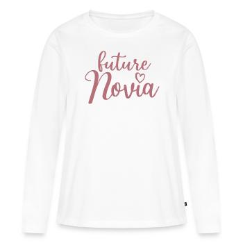 Future Novia Girlfriend Engagement Wedding Gift - Women's Premium Organic Long Sleeve Shirt - white - Front - Julia (174cm)