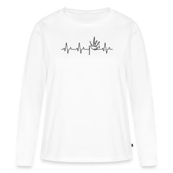 Cornemuse Cornemuse Cornemuse - T-shirt manches longues Premium bio Femme - blanc - Devant - Julia (174cm)