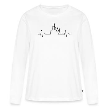 Cornemuse Cornemuse Cornemuse - T-shirt manches longues Premium bio Femme - blanc - Devant - Julia (174cm)