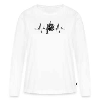Cornemuse Cornemuse Cornemuse - T-shirt manches longues Premium bio Femme - blanc - Devant - Julia (174cm)