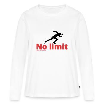 Aucune limite - T-shirt manches longues Premium bio Femme - blanc - Devant - Julia (174cm)