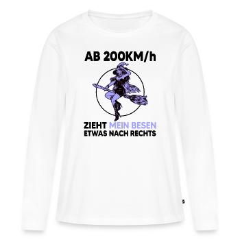 hexe auf besen witch girl magic speed 200 racer - Frauen Premium Bio Langarmshirt - Weiß - Vorne - Julia (174cm)