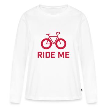 RIDE ME -Request for cycling - Women's Premium Organic Long Sleeve Shirt - white - Front - Julia (174cm)