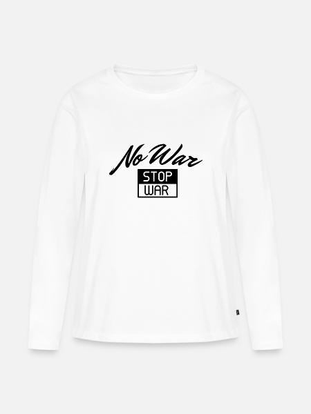 No War Stop War - Frauen Premium Bio Langarmshirt - Weiß