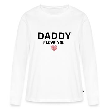 Papa je t’aime - T-shirt manches longues Premium bio Femme - blanc - Devant - Julia (174cm)