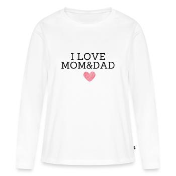 J’aime maman et papa - T-shirt manches longues Premium bio Femme - blanc - Devant - Julia (174cm)