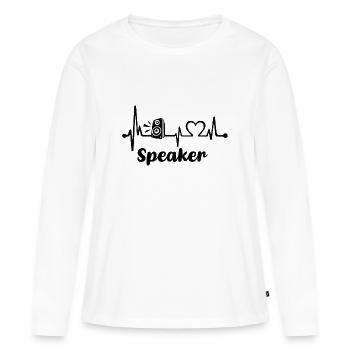 Haut-parleurs - T-shirt manches longues Premium bio Femme - blanc - Devant - Julia (174cm)