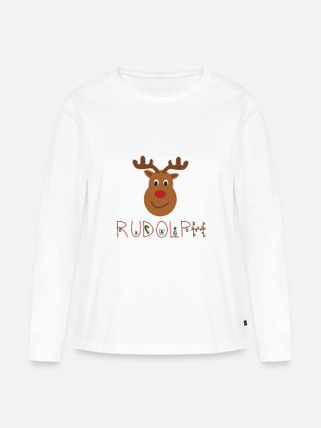 Rudolph Red Nose - Frauen Premium Bio Langarmshirt - Weiß