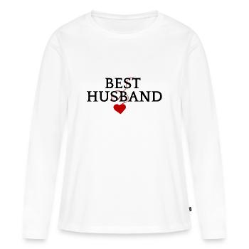 Meilleur mari - T-shirt manches longues Premium bio Femme - blanc - Devant - Julia (174cm)
