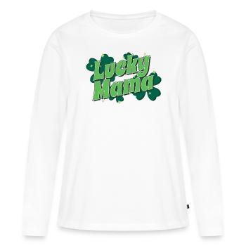 Cadeau de la Saint-Patrick Shamrock Femmes irlandaises - T-shirt manches longues Premium bio Femme - blanc - Devant - Julia (174cm)