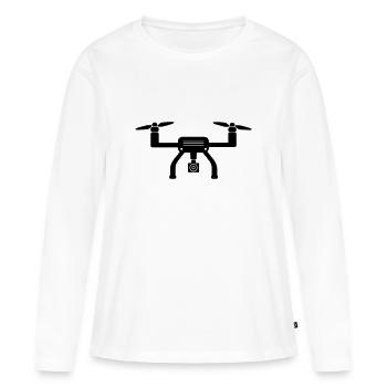drone - T-shirt manches longues Premium bio Femme - blanc - Devant - Julia (174cm)