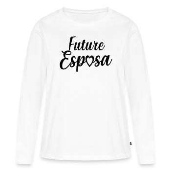 Future Esposa Fiançailles Mariage Douche nuptiale - T-shirt manches longues Premium bio Femme - blanc - Devant - Julia (174cm)