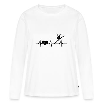 Ballet Danse Herzschalg Amour Sport de danse - T-shirt manches longues Premium bio Femme - blanc - Devant - Julia (174cm)